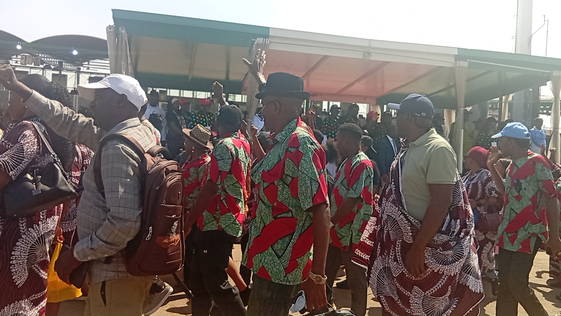 Members of the Nigeria Union of Journalists (NUJ) during the May Day march past at Eagle Square, Abuja. 