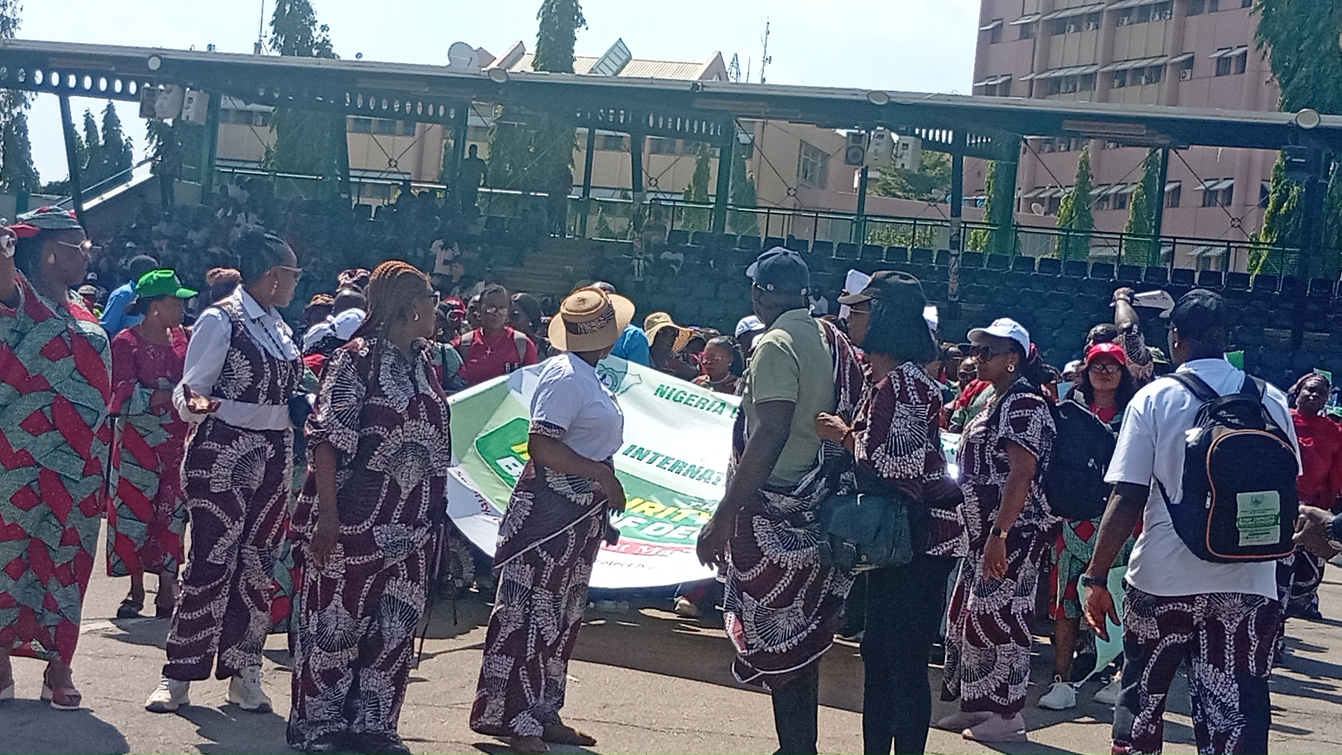 Members of the Nigeria Union of Journalists (NUJ) during the May Day march past at Eagle Square, Abuja. 