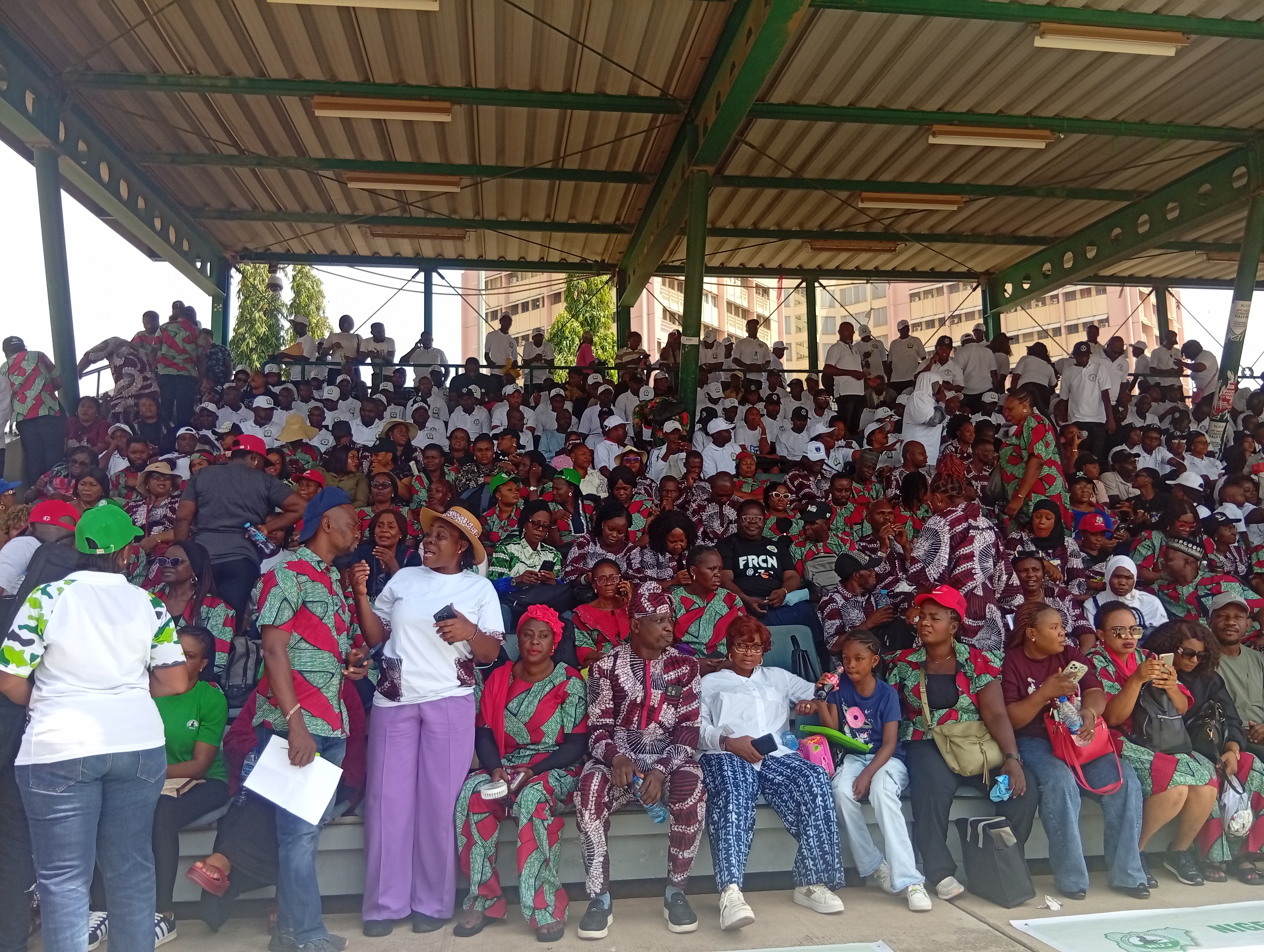 Members of the Nigeria Union of Journalists (NUJ) during the May Day march past at Eagle Square, Abuja