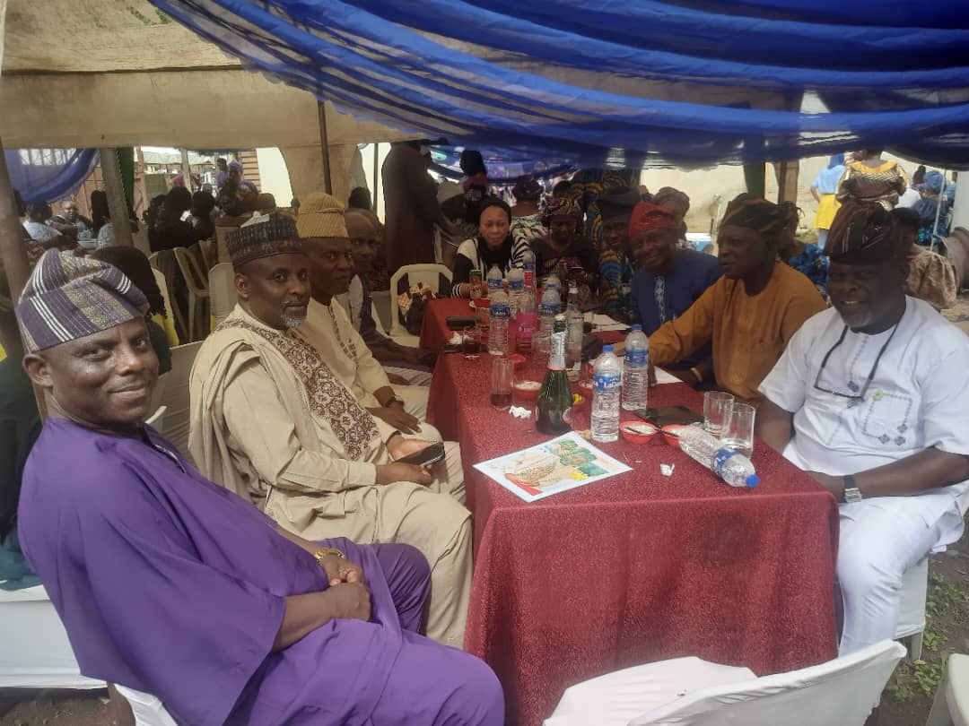 NUJ President,  Comrade Alhassan Yahaya, NUJ Chairman, Lagos State Council, Mr. Adeleye Ajayi, Tunde Olalere,  Secretary and some members of the Council at the burial reception of late Rev.Ap.Prt. Philips Ayinde Olubodun Dada ( Father of NUJ National Fina