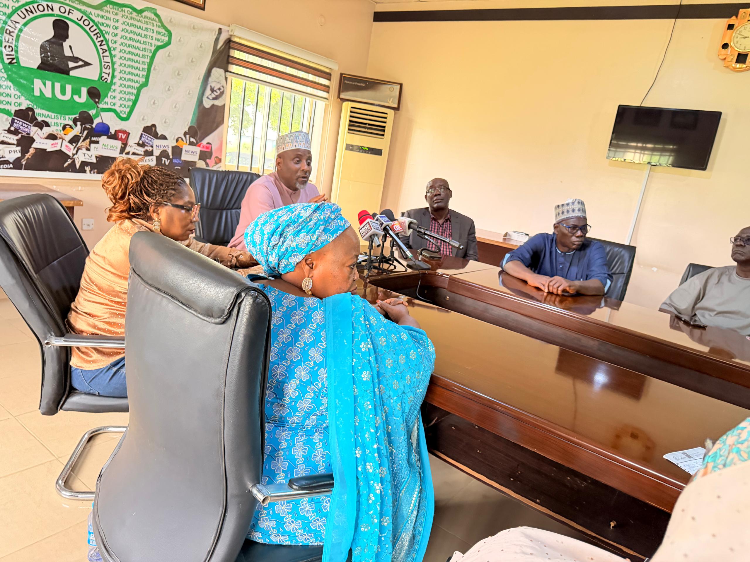 The NUJ President at a press briefing to herald the National Security Summit organised by the Nigeria Union of Journalists (NUJ)